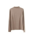 thumbnail image 5 of YUGYXL Womens Long Sleeve Cotton T-Shirt Crew Neck Tops Solid Lightweight Blouse Casual Tee Casual Base Loose Fit Shirt Khaki XXL, 5 of 7