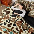 thumbnail image 4 of Castle Fairy Cow Bull Print 7 Pieces Bedding Comforter Set for Women Men Teenagers,Farmhouse Animal Full Bedding Set Lightweight,Bohemian Aztec Fitted Sheet Flat Sheet,Breathable Home Decor, 4 of 8