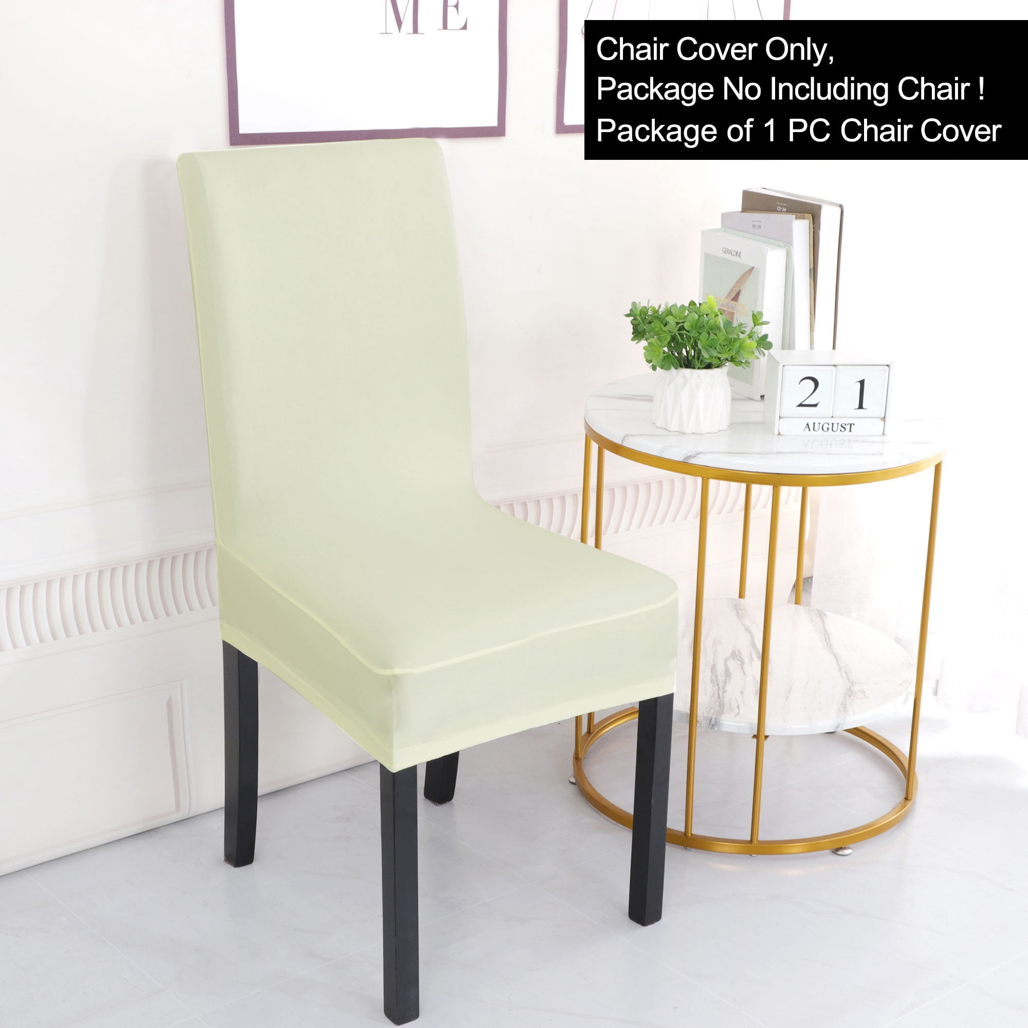 Unique Bargains High Elasticity Dining Chair Slipcover Beige Color M