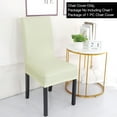 thumbnail image 2 of PiccoCasa Stretch Spandex Dining Chair Cover Classical Solid Chair Seat Protector, Beige Color, 2 of 6
