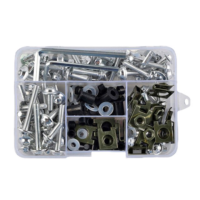 DQrwqpou Tuercas Tornillos para Carrocería Aluminio 177 Uds. para Moto Cross (plateado)
