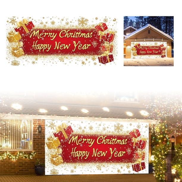 ¡La alegría navideña con la pancarta para garaje! ¡La decoración festiva definitiva para tu garaje!