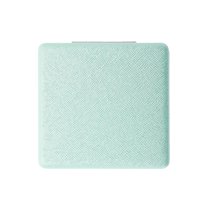 Unique Bargains 1 Pc Square Makeup Mirror for Travel Vacation Green PU ABS Glass