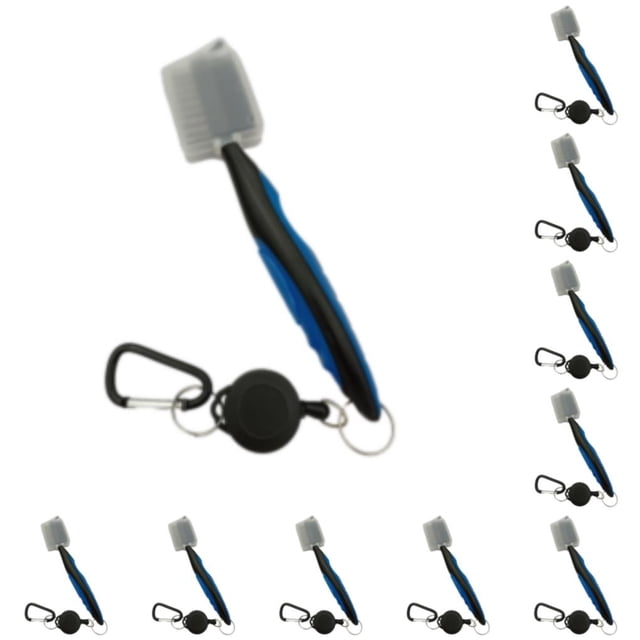Cepillo para Palos de Golf Eigraketly Portátil Doble Cara Azul con Tapa 10Conjunto