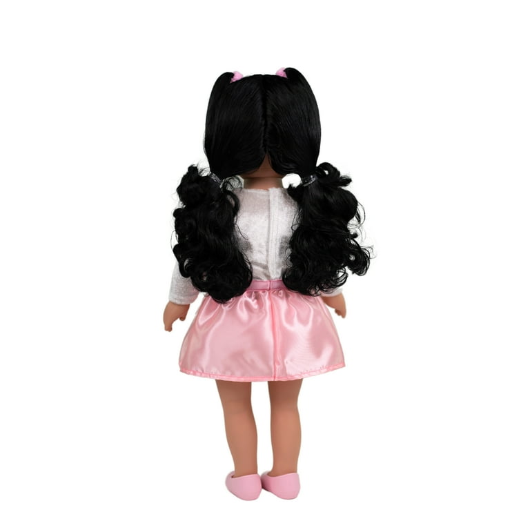 My Life As Posable 18-inch Doll with Black Hair Brown Eyes Dress