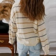 thumbnail image 3 of Yangnuo Pullover Sweaters for Women Striped Sweater for Women Fashion Women's Colorful Striped Long Sleeved Round Neck Winter Sweater, 3 of 4