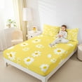 thumbnail image 4 of Homewish Vibrant Yellow Daisy Bed Sheets for Teen, Groovy Flower Floral King Sheets, Cute Cartoon Theme Breathable Home Decor, 4pcs, 4 of 7