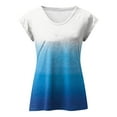 thumbnail image 5 of ZQGJB Women's Cap Sleeve Tank Tops Trendy U Neck Tie Dye Gradient Print Summer Casual Shirts Loose Relaxed Fit Basic Workout Tees Blouse Light Blue XXL, 5 of 5