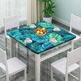 thumbnail image 2 of Palm Leaves Fitted Table Cover Square 36x36 in, Summer Elastic Edge Tablecloth for Party Dining Home Picnic, 2 of 4