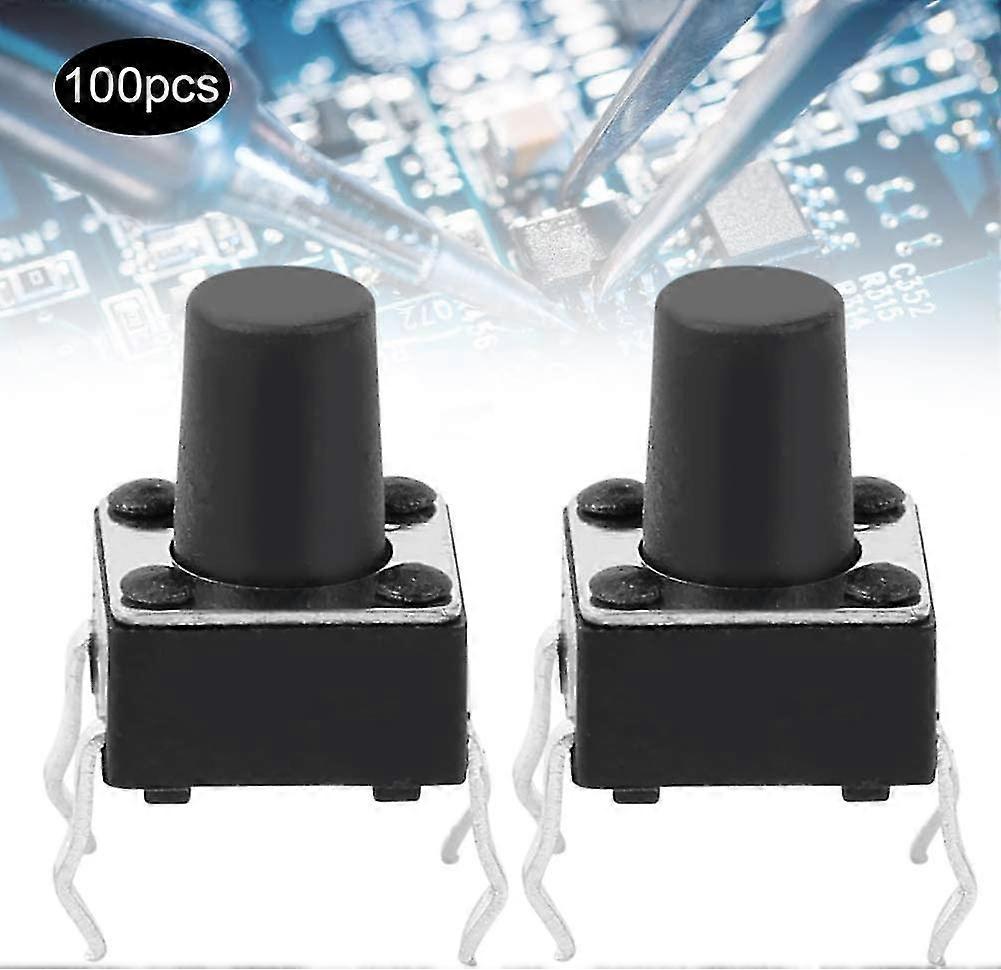 100 Pcs Momentary Tactile Push Button Switch Mini Micro Tact Switch ...