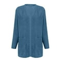 thumbnail image 3 of Sevevn Cardigan Sweaters for Women Womens CardiganTops LightWeight Long Sleeve Open Front Corduroy Solid Color Cardigan With Pockets Casual Comfy Outwear Family Gifts Blue XL, 3 of 6