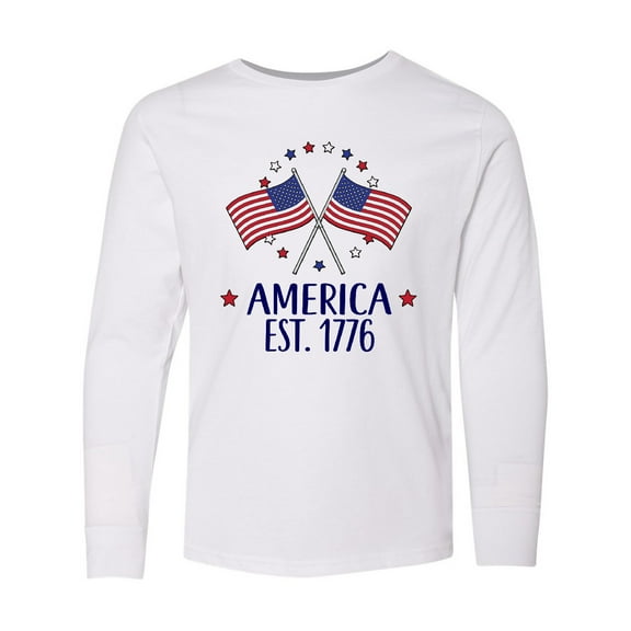 Inktastic America Est 1776 4th of July Long Sleeve Youth T-Shirt