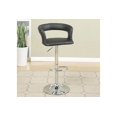thumbnail image 2 of Black Adjustable Bar Stools Set of 2 - Faux Leather Counter Height Kitchen Stools, Modern Design, PVC Seats, 21"x20"x32-38" for Dining Room, 2 of 7