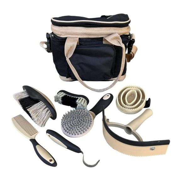 AJ Tack Deluxe Horse Grooming Bag with Grooming Tools