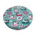 thumbnail image 6 of Uemuo Swimming Bulldog Pattern Round Bar Stool Seat Covers Washable Stool Cushion Slipcover Elastic Bar Chair Covers-12 inch, 6 of 7