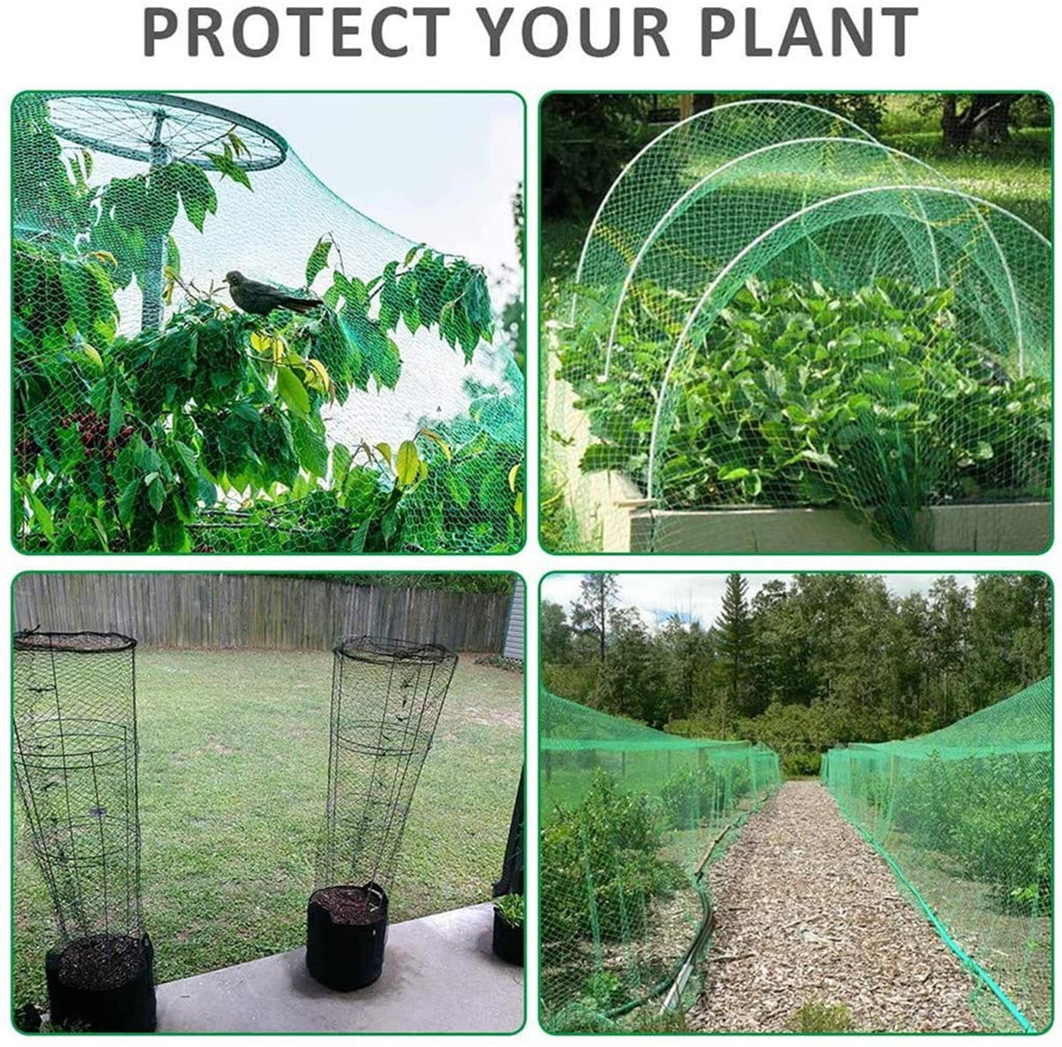 13x33FT Garden Plants and Fruit Trees Protect Netting DeerBlock Deer Netting and Fencing Green Anti Bird Protection Net Mesh 