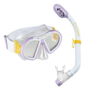 U.S. Divers Toucan Jr Kids Snorkeling Combo Ages 6+ (White & Purple) Mask and Snorkel Included