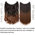 thumbnail image 3 of Benehair Adjustable Headband Invisible Wire Hair Extensions Highlight Long Wavy Curly Synthetic Hairpiece for Women Heat Resistant Fiber No Clip, 3 of 8