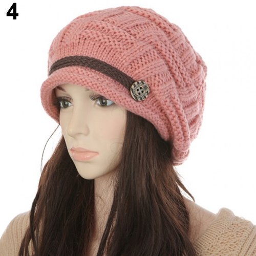 CDAR Women's Fashion Braided Autumn Winter Warm Baggy Beanie Knit Crochet Ski Hat Cap