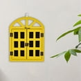 thumbnail image 3 of Pizarra con mensaje en forma de ventana, adorno de madera vintage para colgar. Amarillo, 3 of 9