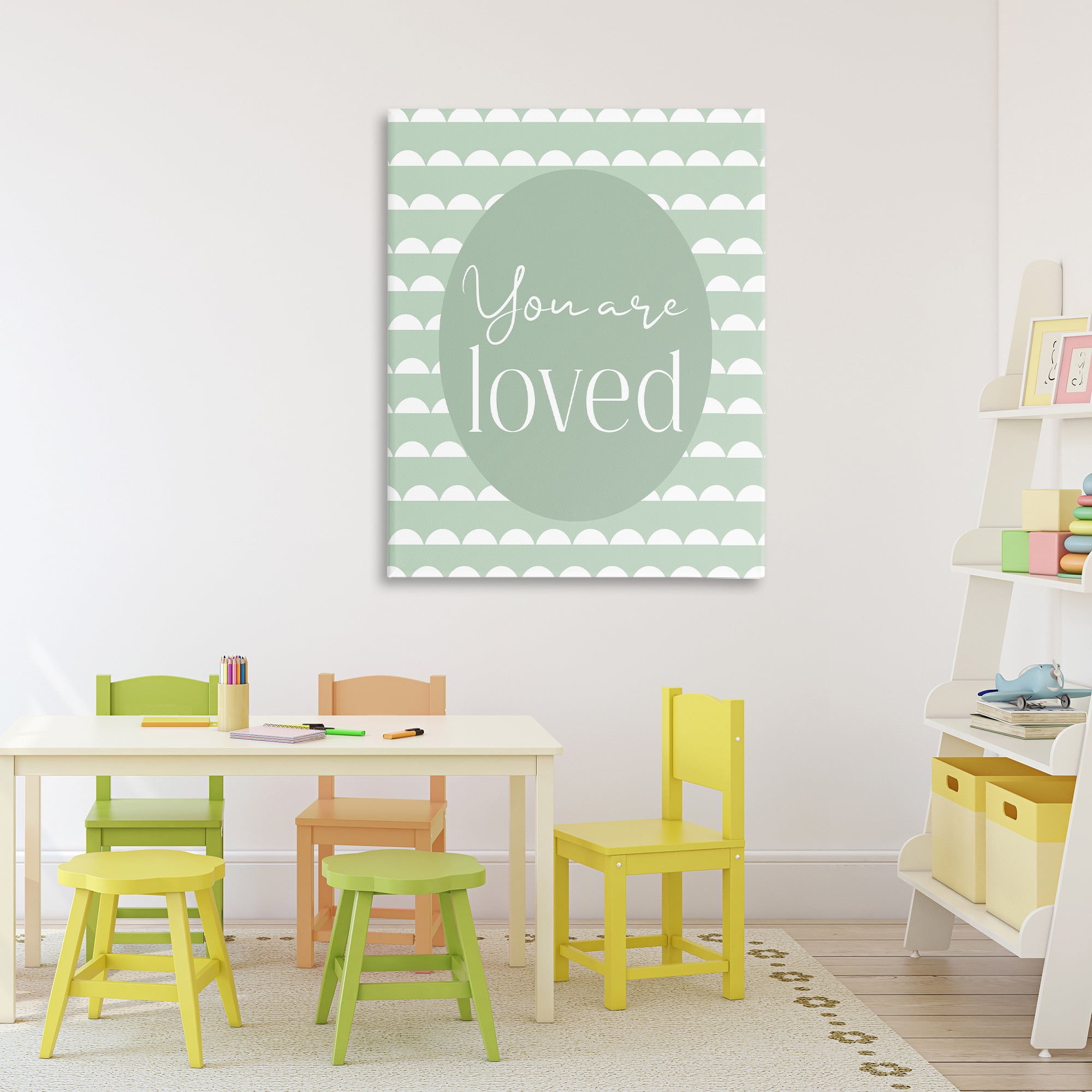 Stupell Industries You Are Loved Light Green Canvas Wall Art, design by Christine Simpson Art