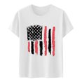 thumbnail image 4 of Independence Day Chemises pour Femmes Imprimé Drapeau Américain Été Col Rond Manches Courtes Tunique Blouse Patriotique Tee, 4 of 4