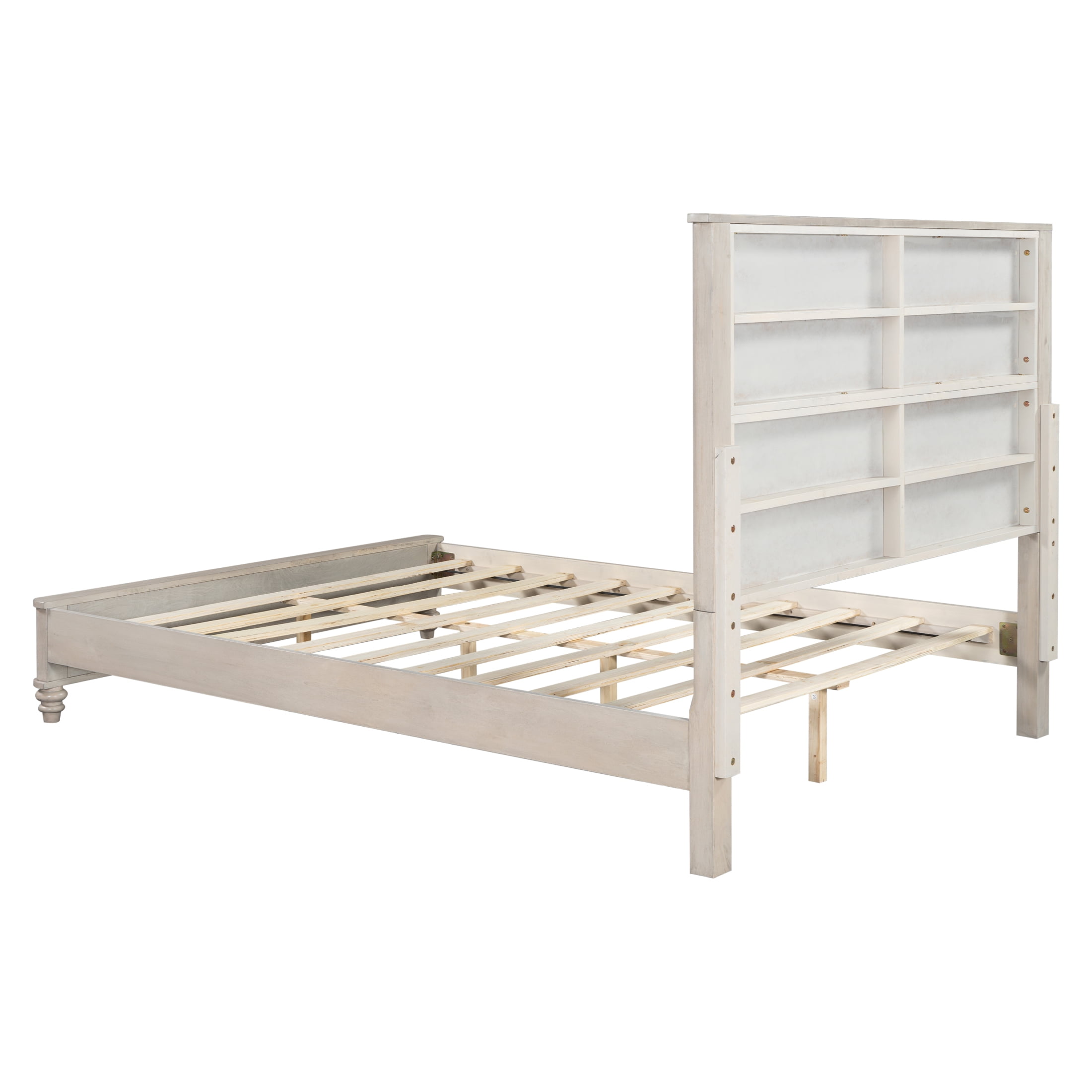Noble House Classic Transitional Queen Platform Bed with Headboard, Solid Wood Frame, Beige