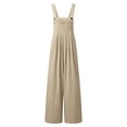 thumbnail image 5 of NordicNest Cotton Linen Overalls for Girls – Casual Mid Waist Denim Trousers with Suspenders, Breathable Spring Summer Pants Kids 4-15Y, 5 of 5