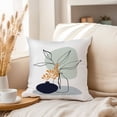 thumbnail image 3 of Ethan Taylor Botanical Throw Pillow Soft Cushion Cover 'Boho Botanical II Botanicals Leaf' Bohemian Pattern Decorative Square Accent Pillow Case, 18x18 Inches, Green, Blue, 3 of 5