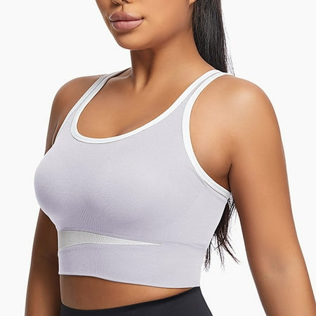 Ukumplol Womens Sports Bras Sports Bras for Women High Support Flexehag Bra Sports Bras High Support Summer Workout Tank Top Crop Top Sleeveless Athletic Top Comfortable Bras for Women Purple S