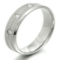 Gemini Groom or Bride CZ Diamonds Anniversary Wedding Titanium Ring Width 6mm Valentine's Day Gift
