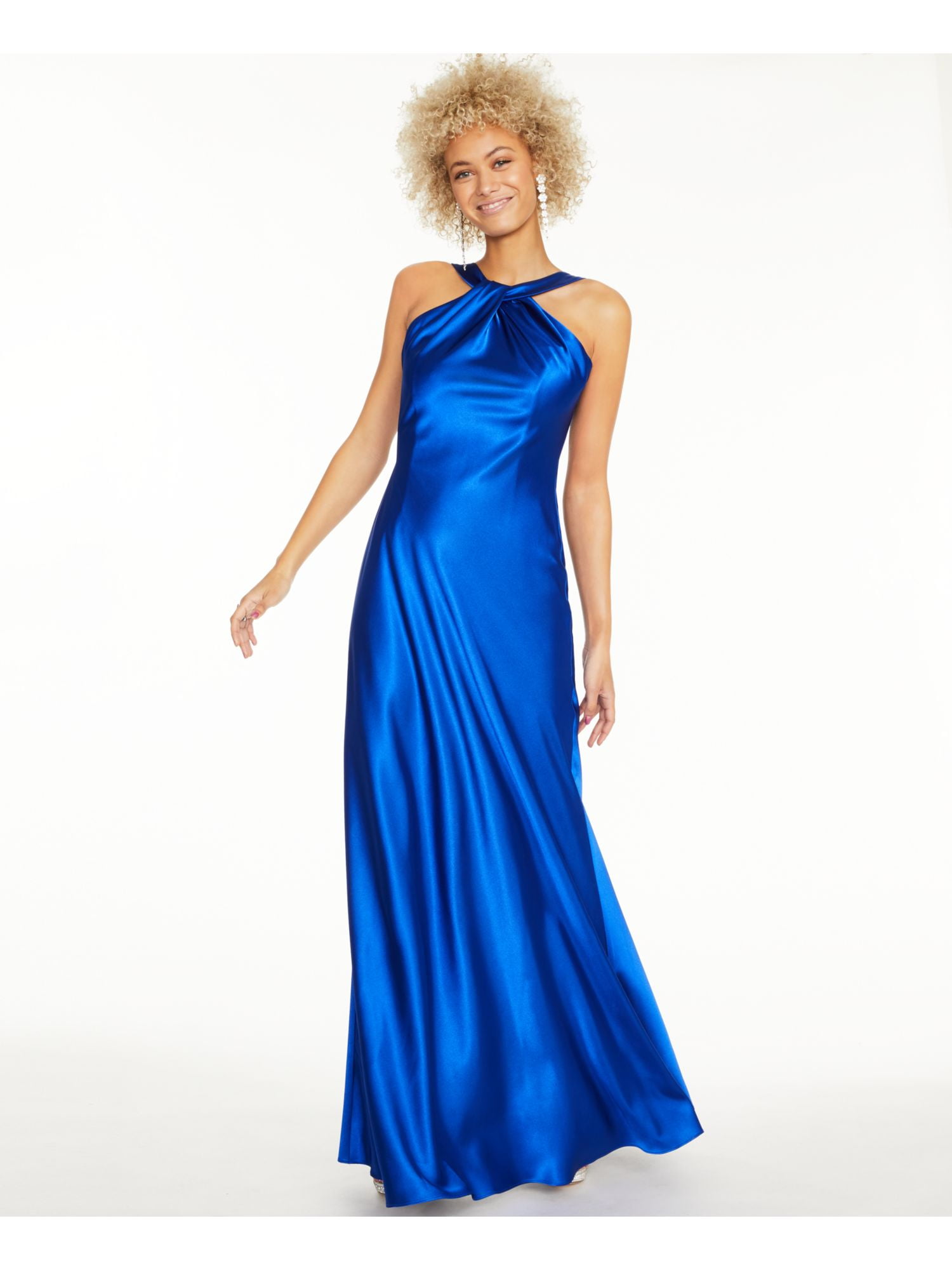 Descubrir 57+ imagen calvin klein blue halter dress