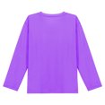 thumbnail image 6 of HAOTAGS Girls Boys Soft Long-Sleeve Tee, Casual Unisex Lightweight Pullover Tops Purple 6 Years, 6 of 10