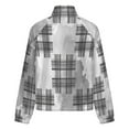 thumbnail image 6 of Jackets for Women Winter Coat Jackets Flannel Stand Collar Jacket(Gray Watercolor Plaid Pattern Background,Size:S-4XL), 6 of 7