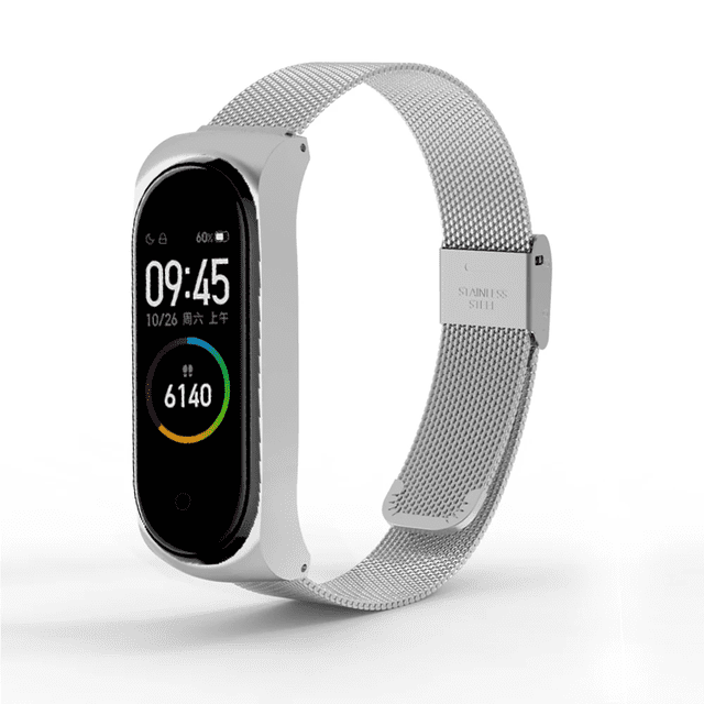 Correa De Acero Inoxidable Unisex S / M / L 226 mm / 22.6 cm / 8.9 in Para Smart Watch Xiaomi Compatible Con Mi Band 6 / 5 / 4 / 3 En Distintoss Colores Flexible / Ajustable / Confort / Resistente.