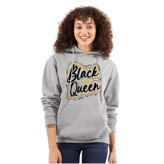 Black Queen Crown Empowerment Quote Hoodie Sweatshirt Women Brisco Brands S