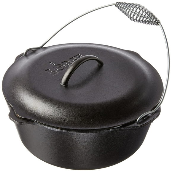 Lodge 7 Quart Cast Iron Dutch Oven - cacerolas (Negro, Plata, Negro / Plateado, Hierro fundido, Hier