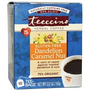 Teeccino Organic Herbal Coffee - Dandelion Caramel Nut 10 Bags