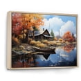 thumbnail image 2 of Designart "Lakehouse Lakeside Hideaway painting" Lake House Cottage Floater Framed Wall Art Living Room, 2 of 7