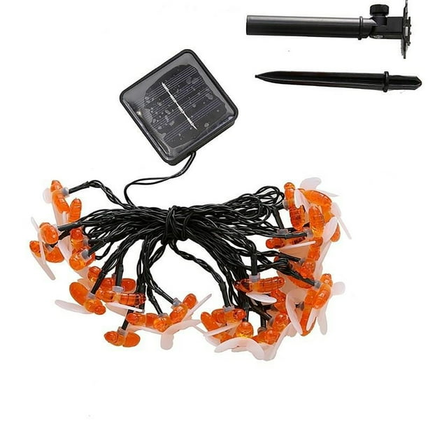 Solar Garden Lights, Honey Bee String Lights, 7M/24Ft 8 Mode Waterproof Outdoor/Indoor Garden Lighting For Flower Fence, Patio, Festoon, Summer Part