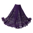 thumbnail image 3 of Falda de Baile de Salón para Mujer, Falda Española, Ropa, Vestido de Fiesta, Falda de Danza Del Vientre, Vestido de Tango, Falda Larga Oscilante, Disf Talla XL Morado, 3 of 8
