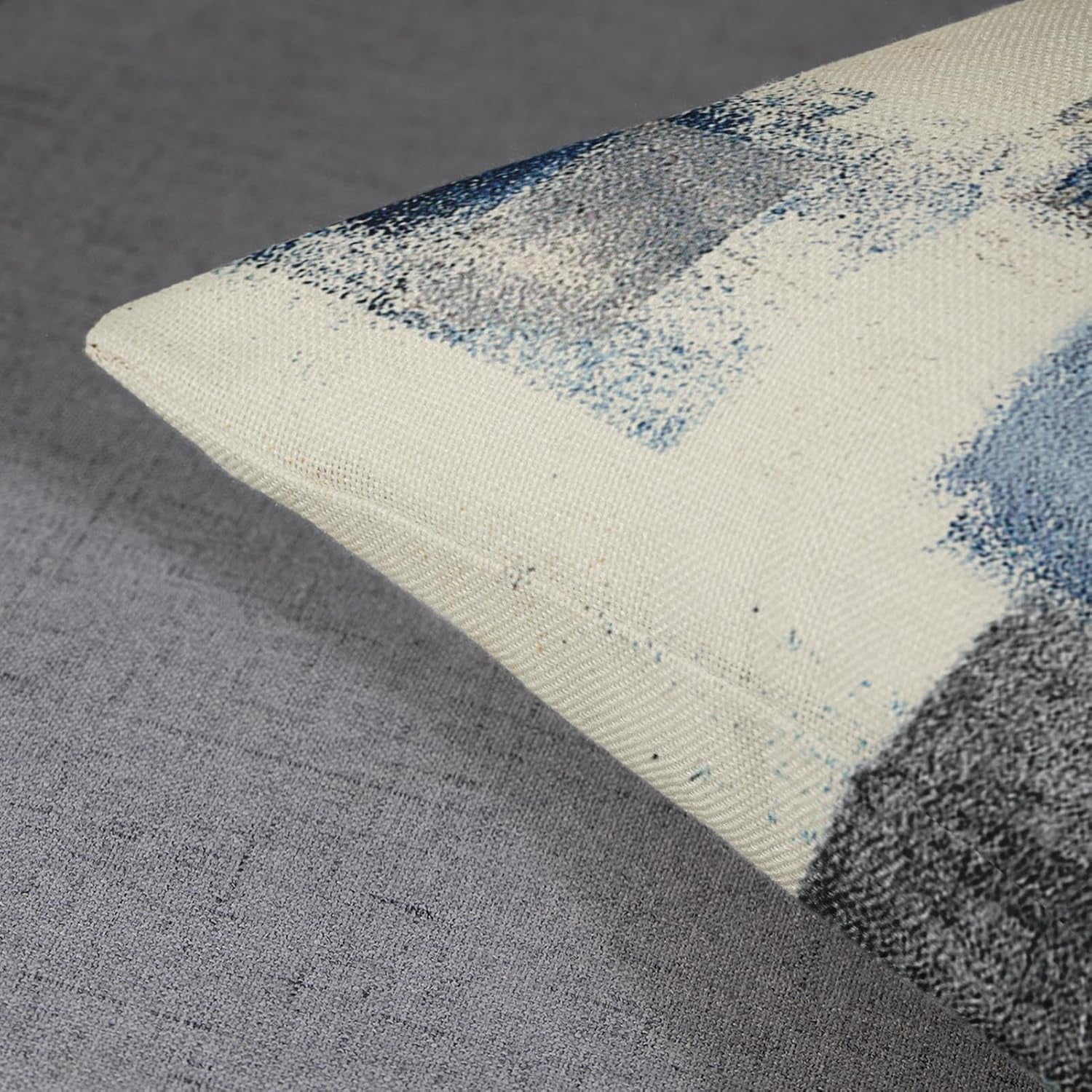 Set of 4 Throw Pillow Covers 20x20 Inch Blue and Grey White Artwork Contemporary Decorative Gray Cushion Cases for Sofa Bedroom Car Decor Add an Elegant Touch with Modern Artistic Design