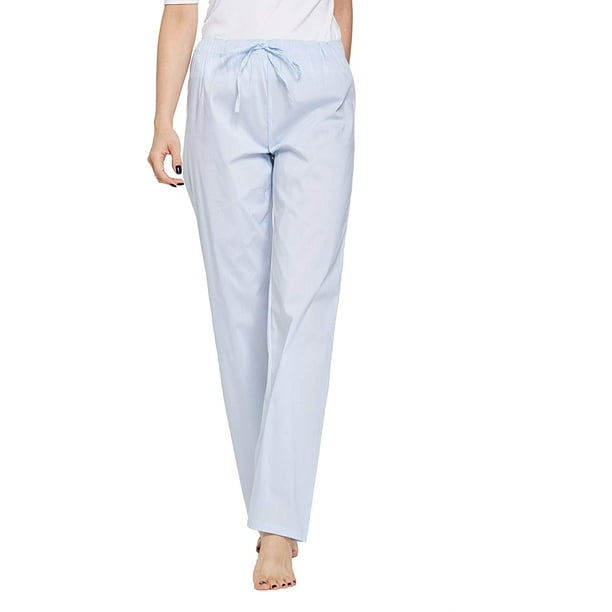 Pajama Pants - Dark blue/white plaid - Ladies