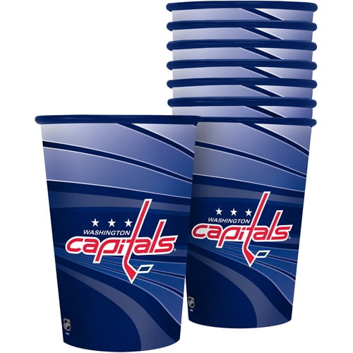 NHL 20 oz Washington Capitals Plastic Souvenir Cups, 8pk