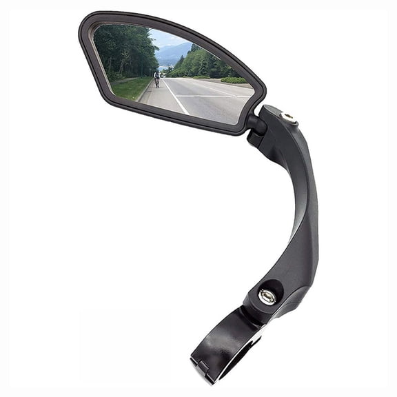 Bike Rear View Mirror 360° Adjustable Rotatable Handlebar Mirror Clear Reflection for Bicycle Electric Scooter 20-24mm Handlebar Left Side Only Safety Accessory Black