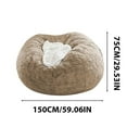 thumbnail image 2 of Begzeat Clearance Giant Fur Bean Bag Chair Cover for Kids Adults, Living Room Furniture Big Round Soft Fluffy Faux Fur Beanbag Lazy Sofa Bed Cover(Cover only, No Filler, Khaki, 6FT), 2 of 9