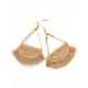 thumbnail image 1 of Pendientes llamativos con colgante de borla y flecos hechos a mano bohemios para mujer (marrón) JM, 1 of 5