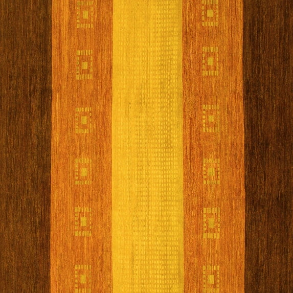 Ahgly Company Indoor Square Abstract Yellow Modern Area Rugs, 5' Square