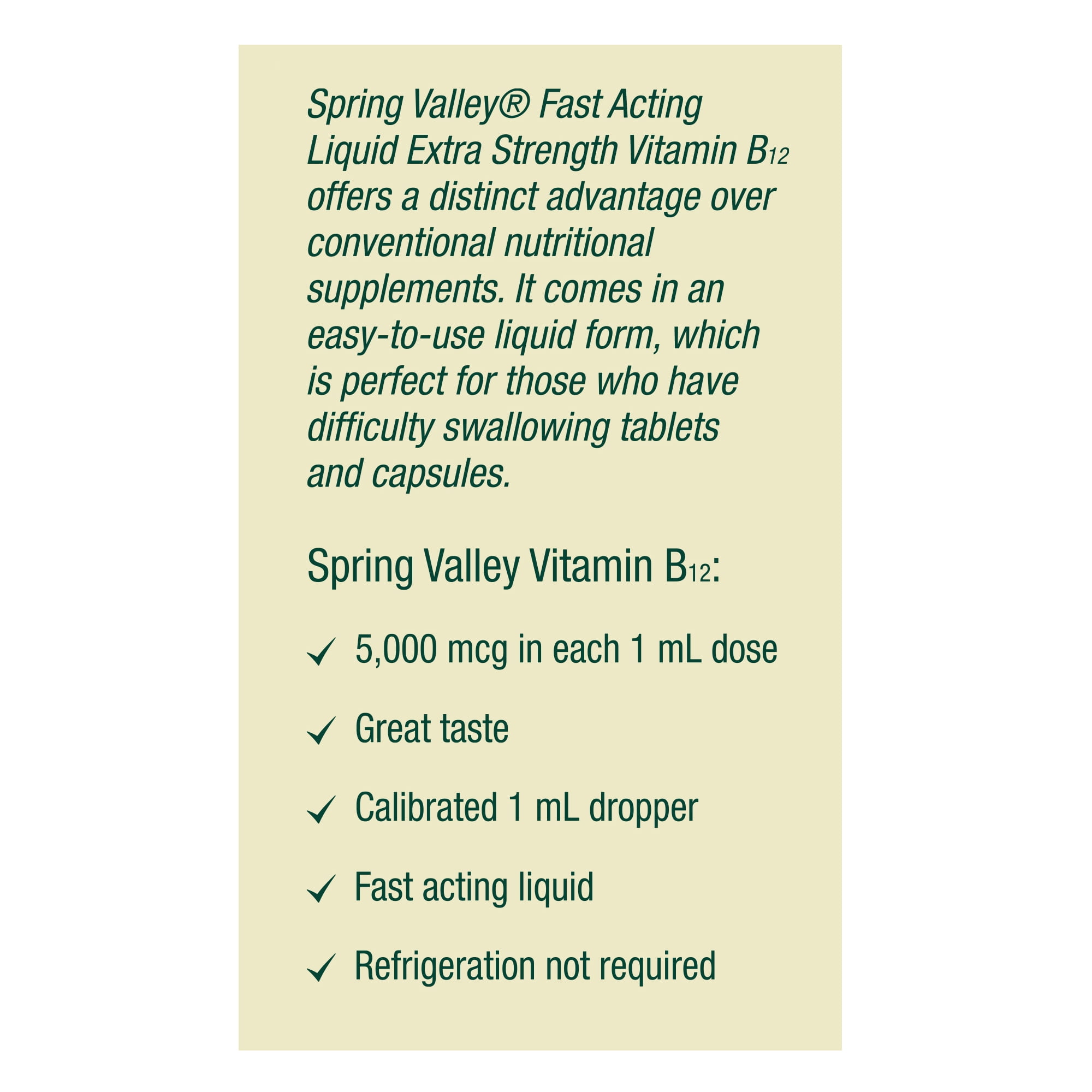 Spring Valley Vitamin B Complex Dietary Supplement with B12, Berry Flavor, 2 fl oz
