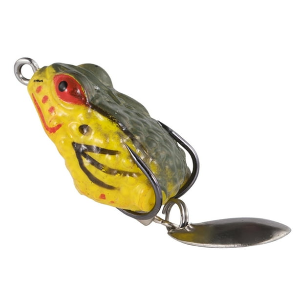 Señuelo de rana realista Zulema cebo para lubina 2,5 cm cebo suave lentejuelas de Metal Topwater Estilo C